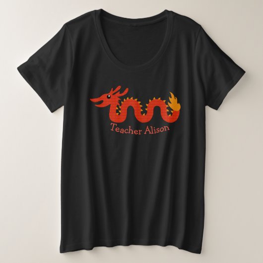 中国のなドラゴンの先生のスエットシャツ プラスサイズTシャツ (デザイン正面)