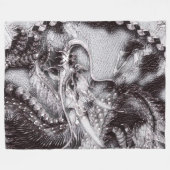 中国のなドラゴンの鉛筆の芸術 フリースブランケット (正面(横))