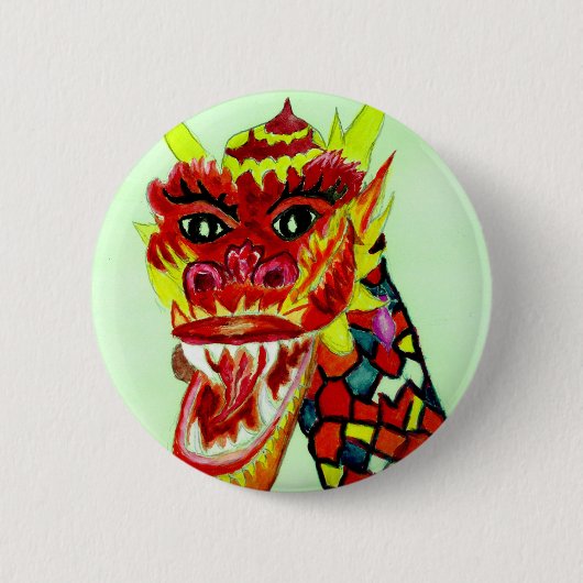 中国のなドラゴンの頭部 缶バッジ (正面)