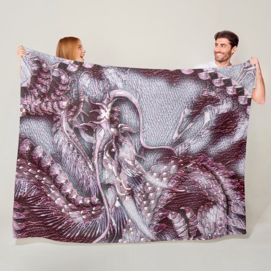 中国のなドラゴンプラチナ鉛筆の芸術 フリースブランケット (インサイチュ)