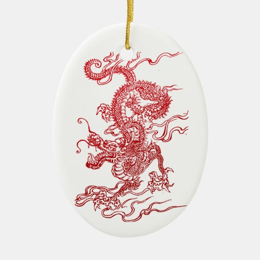 中国のなドラゴン セラミックオーナメント (正面)