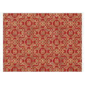 中国のなパターン倍の幸福の記号 テーブルクロス (正面(横))