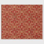 中国のなパターン倍の幸福の記号 ラッピングペーパー (フラット)