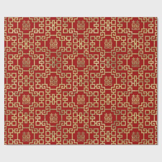 中国のなパターン倍の幸福の記号 ラッピングペーパー (フラット)