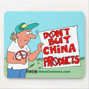 中国のなプロダクトボイコットの漫画 マウスパッド