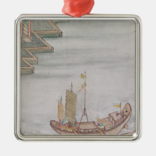 中国のなボート メタルオーナメント (正面)