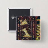 中国のなラッカーと飾られる机 缶バッジ (正面&裏面)