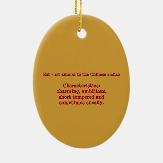 中国のなラットの占星術のオーナメント セラミックオーナメント (裏面)