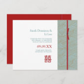 中国のな二重幸福のモダンの保存日付 セーブザデート (正面/裏面)