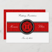 中国のな二重幸福の結婚式招待状A001 招待状 (正面/裏面)