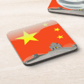 中国のな光沢のある旗 コースター (左側)