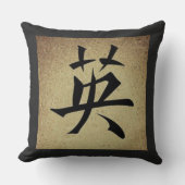 中国のな勇気の記号のアジアテーマの正方形 クッション (正面)