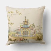 中国のな寺院、c.1810のために設計して下さい(ペン及びインク クッション (裏面)