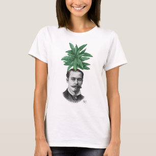 中国のな常緑樹の頭部の植物の頭部 Tシャツ