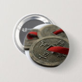 中国のな幸運の硬貨 缶バッジ (正面&裏面)