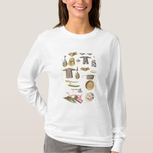 中国のな戦闘部隊および服装のイラストレーションfr tシャツ