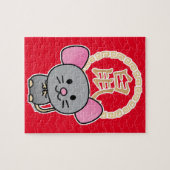 中国のな月の新年のマウスのラットの幸運なお金の赤 ジグソーパズル (横)