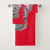 中国のな月の新年のマウスのラットの幸運なお金の赤 バスタオルセット (インサイチュ)