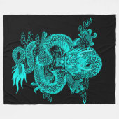 中国のな水皇帝のドラゴン フリースブランケット (正面(横))