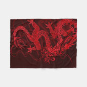 中国のな火のドラゴン フリースブランケット (正面(横))