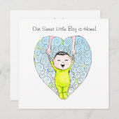 中国のな男の子の採用の発表 案内状 (正面/裏面)