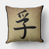 中国のな真実の記号のアジアテーマの正方形 クッション (裏面)