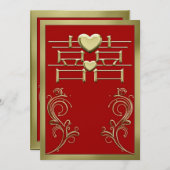 中国のな結婚式招待状カード 招待状 (正面/裏面)