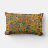 中国のな蛇のドラゴンの金ゴールドの花模様のヴィンテージ ランバークッション (裏面)