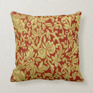 中国のな赤および金ゴールドパターン クッション