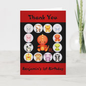 中国のな辰年の誕生日は感謝していしています サンキューカード (正面)