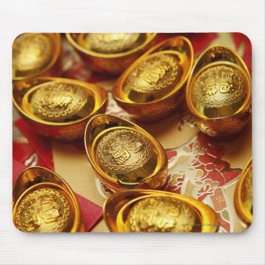 中国のな金ゴールドのインゴット マウスパッド (正面)
