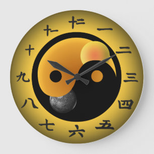中国のな陰陽の時計 ラージ壁時計