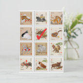 中国のな(占星術の)十二宮図のおもしろいの誕生日のパーティの招待状 招待状 (スタンド正面)