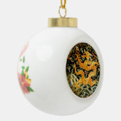 中国のな(占星術の)十二宮図のアンティークによって刺繍される金ドラゴン セラミックボールオーナメント (左)