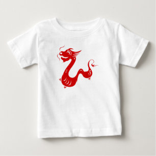 中国のな(占星術の)十二宮図のドラゴンPAPERCUTのイラストレーション ベビーTシャツ