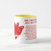 中国のな(占星術の)十二宮図のブタPAPERCUTのイラストレーション マグカップ (中央)