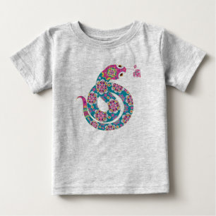 中国のな(占星術の)十二宮図のヘビのカラフルシリーズ ベビーTシャツ