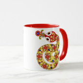 中国のな(占星術の)十二宮図のヘビのカラフルシリーズ マグカップ (正面右)