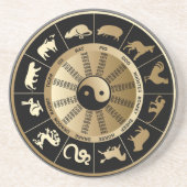 中国のな(占星術の)十二宮図の図表 コースター (正面)