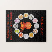 中国のな(占星術の)十二宮図の辰年のジグソーパズル ジグソーパズル (横)