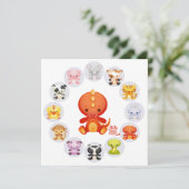 中国のな(占星術の)十二宮図の辰年のパーティー 招待状 (スタンド正面)