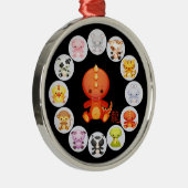 中国のな(占星術の)十二宮図の辰年 メタルオーナメント (右)