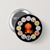 中国のな(占星術の)十二宮図の辰年 缶バッジ (正面&裏面)