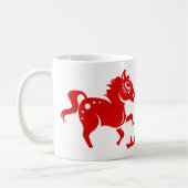 中国のな(占星術の)十二宮図の馬PAPERCUTのイラストレーション コーヒーマグカップ (左)