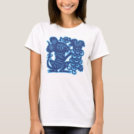 中国のな(占星術の)十二宮図のTシャツのデザイン-マウスかラット Tシャツ (正面)