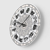 中国のな(占星術の)十二宮図 ラージ壁時計 (傾斜)