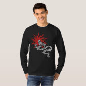 中国のな(占星術の)十二宮図-火のドラゴンの印の暗闇のTシャツ Tシャツ (正面フル)
