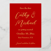 中国ののエレガントロ結婚ゴフローラは日付を保存する 箔招待状 (裏面)