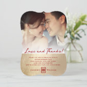 中国のの結婚シンプル愛と写真感謝していカード サンキューカード (スタンド正面)