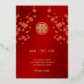 中国のの結婚フォトゴールドフォイル招待状 箔招待状 (裏面)